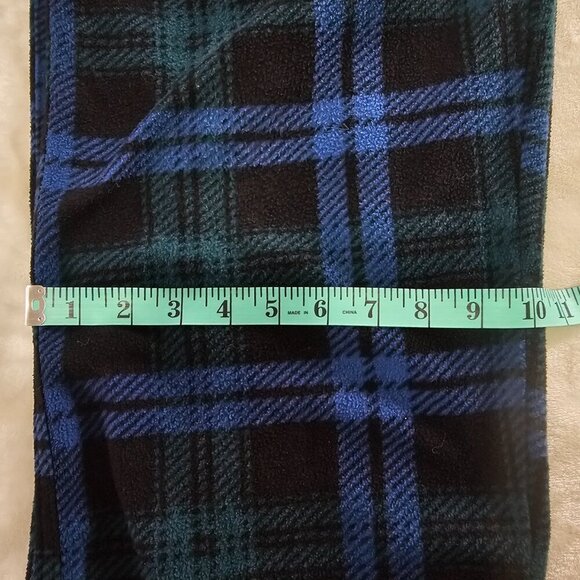 Men's Fleece Plaid Pajama Bottoms | Size M | Blue, Black, Green - Picture 14 of 16